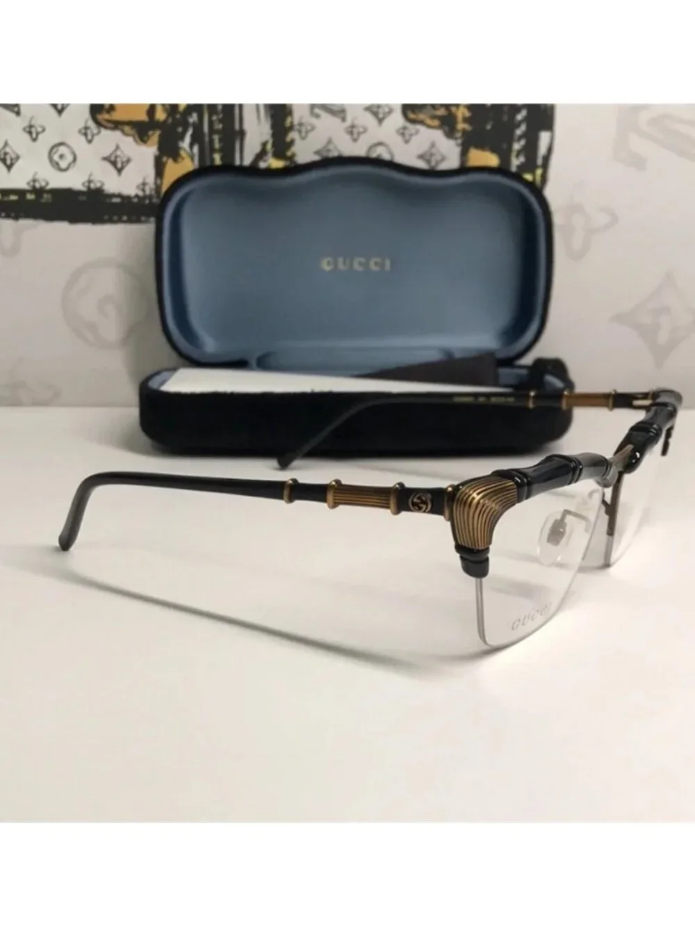 New Authentic Gucci Black and Brown Eyeglasses GG0660o 001